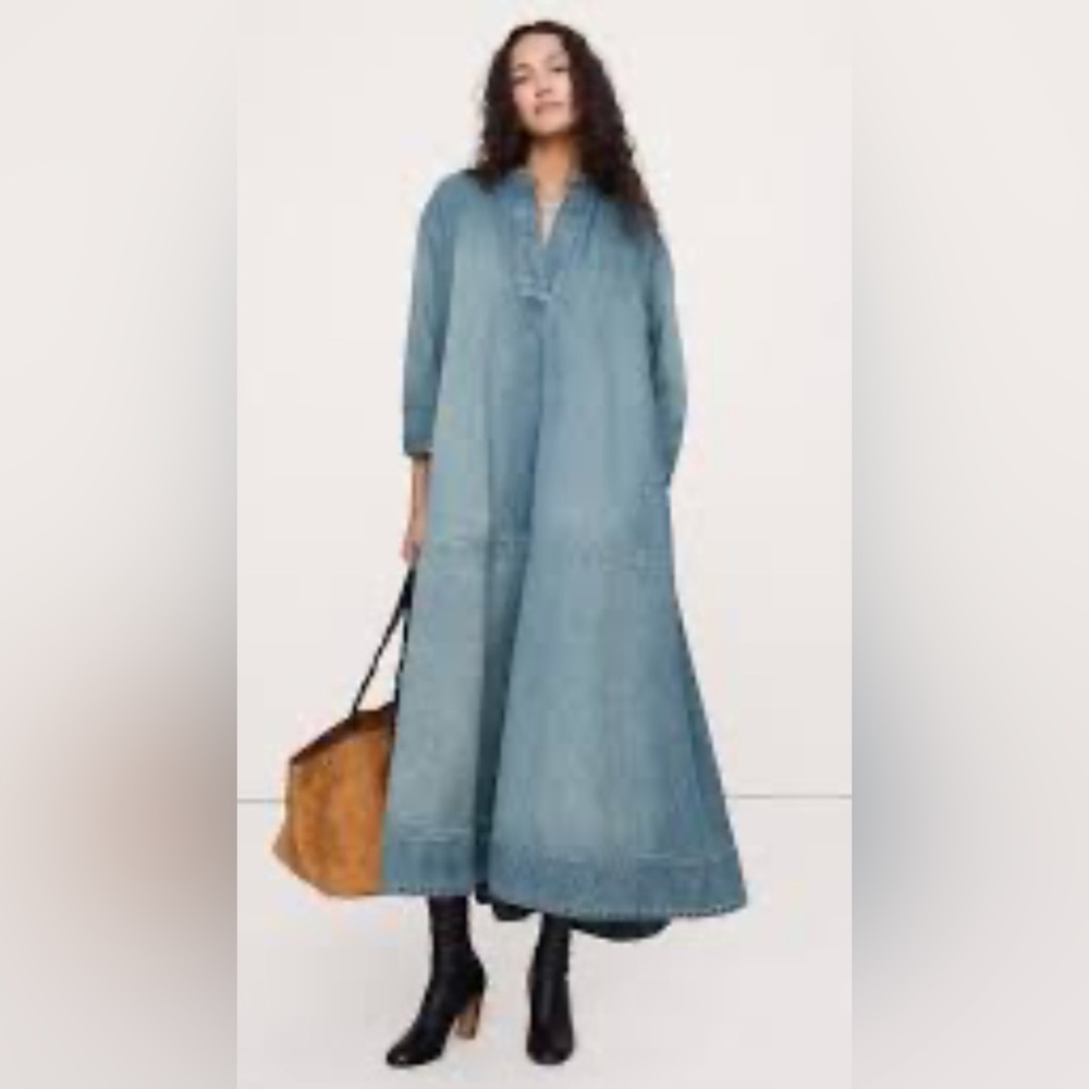 NWT Banana Republic Denim Popover Shirt Dress Size L